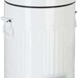 Poubelle &agrave; p&eacute;dale vintage cuisine salle de bain en m&eacute;tal 5 litres blanc 13_0002319_2