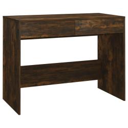 Bureau table poste de travail meuble d'ordinateur informatique &eacute;tude ch&ecirc;ne fum&eacute; 101 x 50 x 76,5 cm