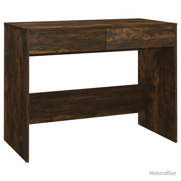 Bureau table poste de travail meuble d'ordinateur informatique �tude ch�ne fum� 101 x 50 x 76,5 cm