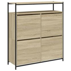 Armoire &agrave; chaussures range chaussures rangement meuble entr&eacute;e couloir salon 4 tiroirs rabattables s