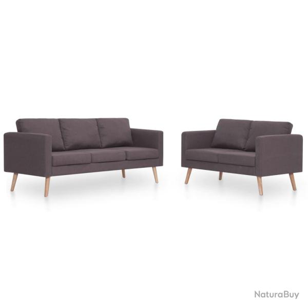 Ensemble de Canap� 2 places de salon salle de s�jour maison int�rieur pi�ces tissu taupe 02_0020259