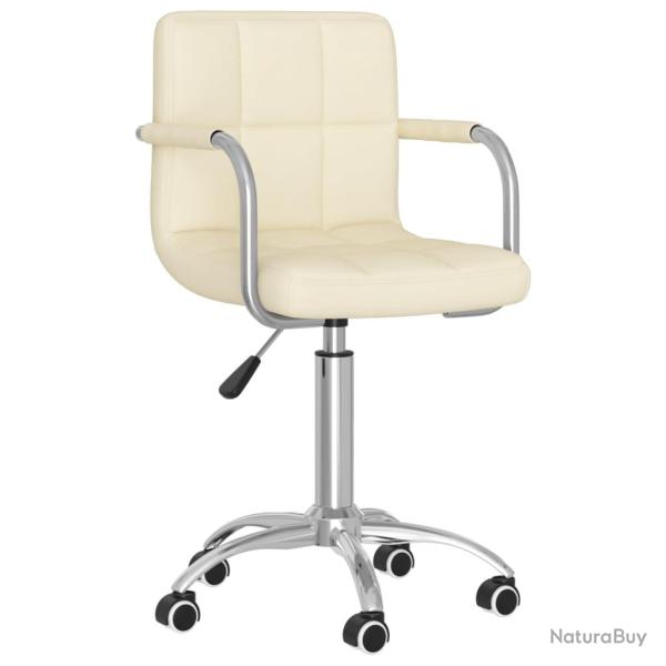 Chaise fauteuil si�ge pivotante de bureau informatique �tude tissu cr�me 02_0024101