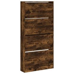 Armoire &agrave; chaussures range chaussures rangement meuble entr&eacute;e couloir salon 4 tiroirs rabattables f