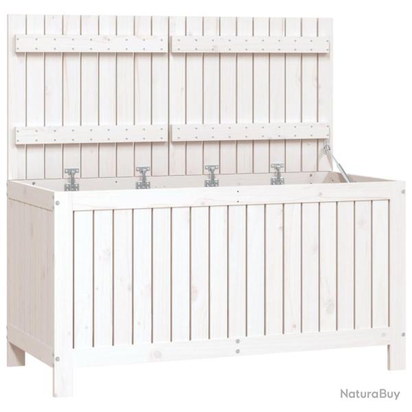 Coffre bo�te meuble de jardin rangement blanc 121 x 55 x 64 cm bois de pin 02_0013070
