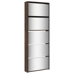Armoire &agrave; chaussures range chaussures rangement meuble entr&eacute;e couloir salon miroir 5niveau x 63 x 1