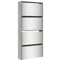 Armoire &agrave; chaussures range chaussures rangement meuble entr&eacute;e couloir salon miroir 4 niveau x sonom