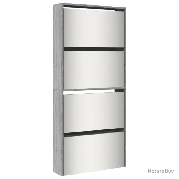 Armoire � chaussures range chaussures rangement meuble entr�e couloir salon miroir 4 niveau x sonom