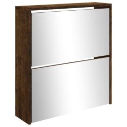 Armoire &agrave; chaussures range chaussures rangement meuble entr&eacute;e couloir salon miroir &agrave; 2 niveau x 63