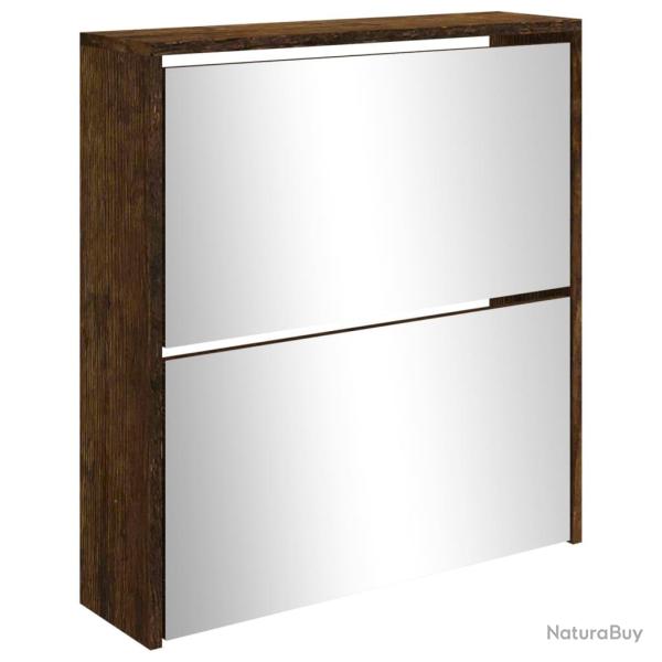 Armoire � chaussures range chaussures rangement meuble entr�e couloir salon miroir � 2 niveau x 63