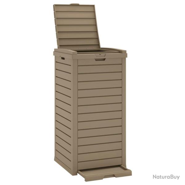 Poubelle d'ext�rieur marron clair 41x41x86 cm polypropyl�ne 02_0006115