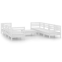 Salon de jardin meuble d'ext&eacute;rieur ensemble de mobilier 9 pi&egrave;ces blanc bois de pin massif 02_0018173