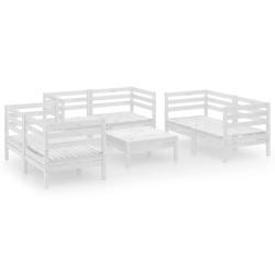 Salon de jardin meuble d'ext&eacute;rieur ensemble de mobilier 7 pi&egrave;ces blanc bois de pin massif 02_0017358
