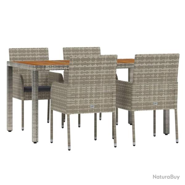 Ensemble de salle � manger de jardin meuble ext�rieur 5 pi�ces avec coussins gris 02_0013726