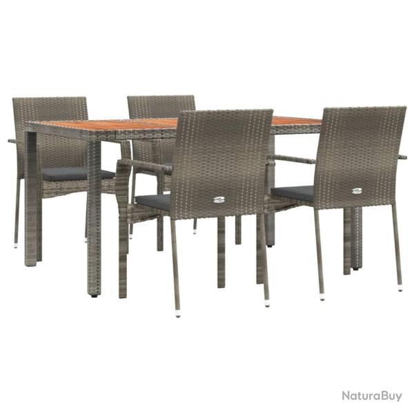 Ensemble de salle � manger de jardin meuble ext�rieur 5 pi�ces avec coussins gris 02_0013716