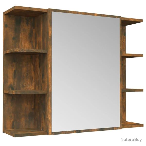 Armoire � miroir de salle de bain 80 x 20,5 x 64 cm bois ch�ne 02_0006724