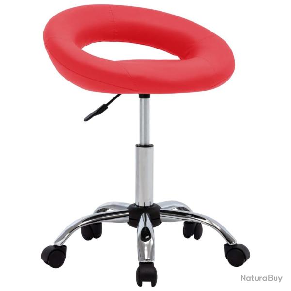 Chaise de bureau fauteuil si�ge de travail roulante similicuir rouge 02_0024080