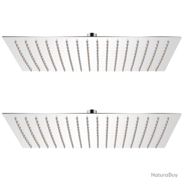 Lot de 2 pommes de douche plongeante rectangle 30x40 cm acier inoxydable 02_0002110