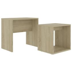 Ensemble de table basse sonoma 48 x 30 x 45cm bois ing&eacute;nierie marron 02_0042123