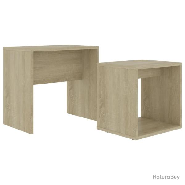 Ensemble de table basse sonoma 48 x 30 x 45cm bois ing�nierie marron 02_0042123