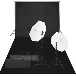 Kit de studio photo avec &eacute;clairage et toile de fond noir 02_0042421