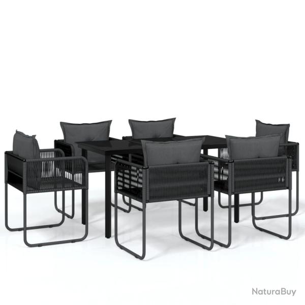 Ensemble de salle � manger de jardin meuble ext�rieur 7 pi�ces noir 02_0014010