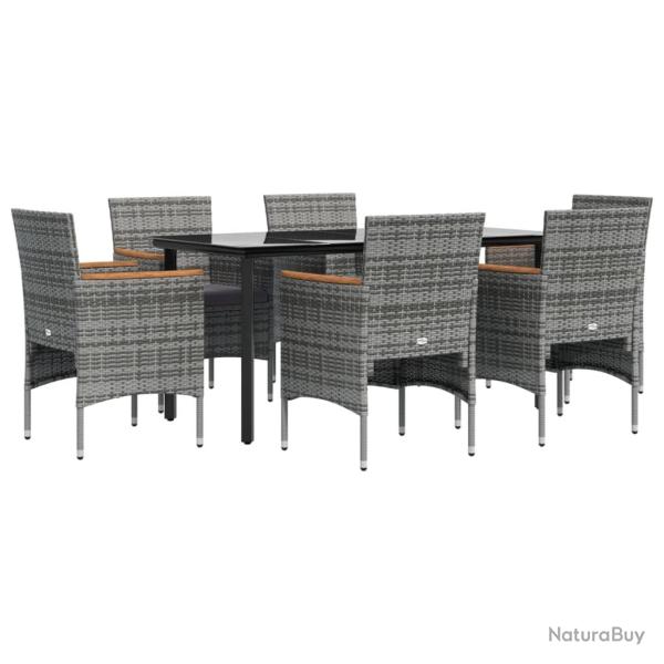 Mobilier de salle � manger de jardin coussins 7 pi�ces gris et noir 02_0014626