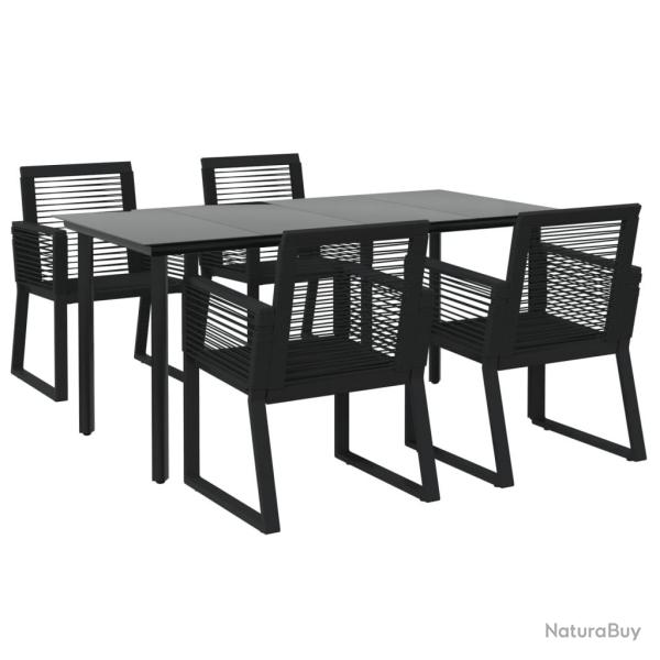 Mobilier � d�ner salon de jardin 5 pi�ces noir rotin PVC 02_0014779