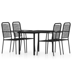 Ensemble de salle &agrave; manger de jardin meuble ext&eacute;rieur 5 pi&egrave;ces noir 02_0013885