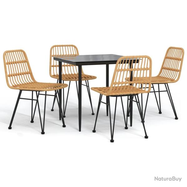 Ensemble � d�ner salon de jardin meuble d'ext�rieur 5 pi�ces r�sine tress�e 02_0014326