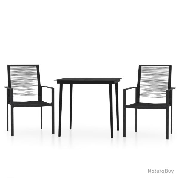 Ensemble de salle � manger de jardin meuble ext�rieur 3 pi�ces noir 02_0013667