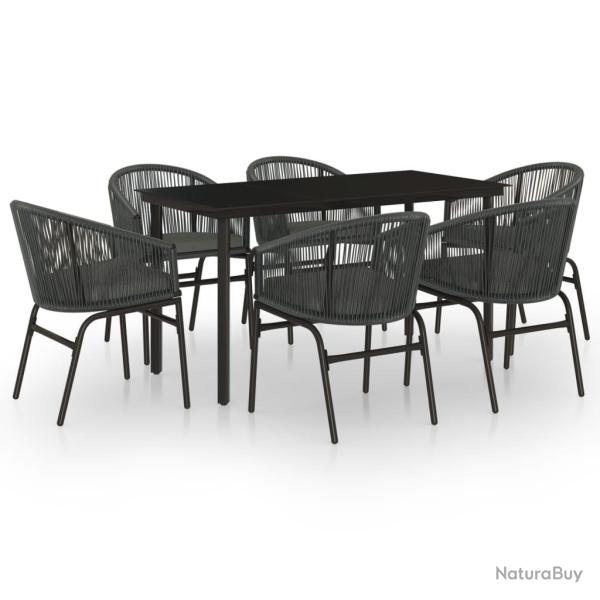 Ensemble de salle � manger de jardin meuble ext�rieur 7 pi�ces gris 02_0013957