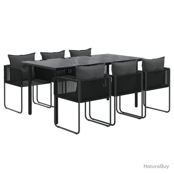 Ensemble de salle � manger de jardin meuble ext�rieur 7 pi�ces noir 02_0014043