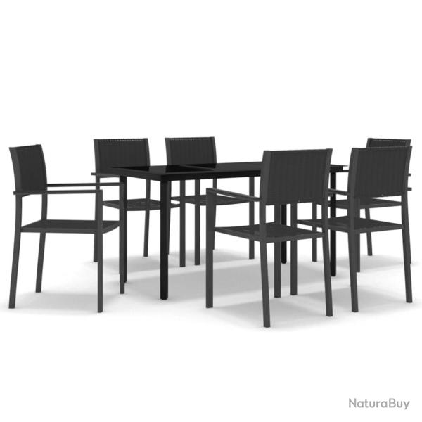 Ensemble de salle � manger de jardin meuble ext�rieur 7 pi�ces noir 02_0013995