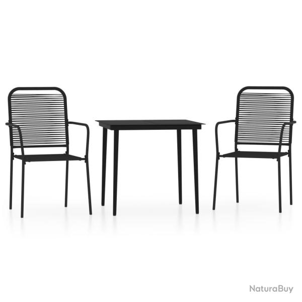 Ensemble de salle � manger de jardin meuble ext�rieur 3 pi�ces noir 02_0013648