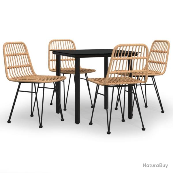Ensemble � d�ner salon de jardin meuble d'ext�rieur 5 pi�ces r�sine tress�e 02_0014325