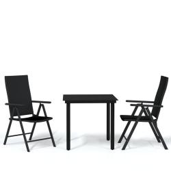 Ensemble de salle &agrave; manger de jardin meuble ext&eacute;rieur 3 pi&egrave;ces noir 02_0013651