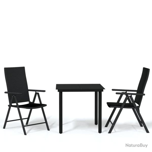 Ensemble de salle � manger de jardin meuble ext�rieur 3 pi�ces noir 02_0013651