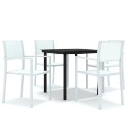 Ensemble de salle &agrave; manger de jardin meuble ext&eacute;rieur 5 pi&egrave;ces blanc 02_0013739