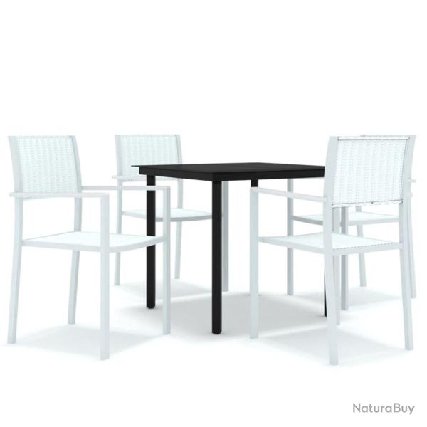 Ensemble de salle � manger de jardin meuble ext�rieur 5 pi�ces blanc 02_0013739
