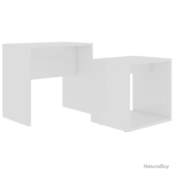 Ensemble de table basse 48 x 30 x 45 cm bois d'ing�nierie blanc 02_0042103