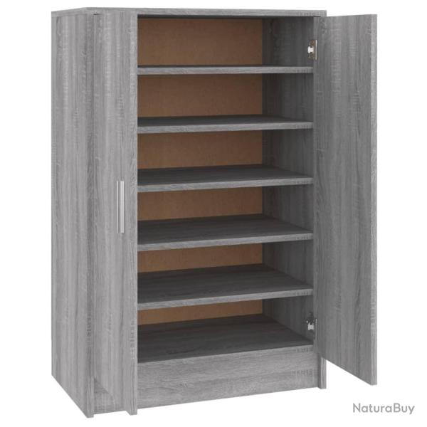 Meuble � chaussures sonoma 60 x 35 x 92 cm bois d'ing�nierie gris 02_0043431