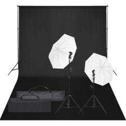 Kit de studio photo avec &eacute;clairage et toile de fond noir 02_0042404