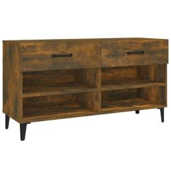 Meuble &agrave; chaussures 102 x 35 x 55 cm bois d'ing&eacute;nierie marron 02_0043378