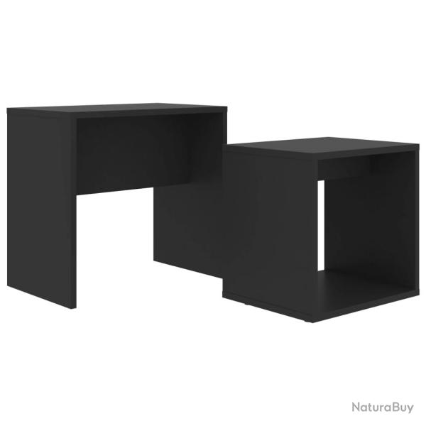 Ensemble de table basse 48 x 30 x 45 cm bois d'ing�nierie noir 02_0042104