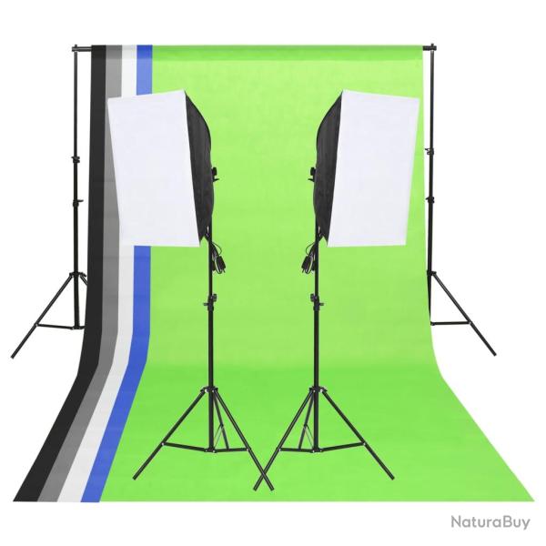 Kit d'�clairage studio avec toiles de fond et bo�tes � lumi�re blanc 02_0042396