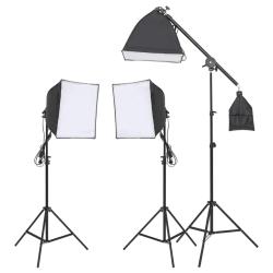 Kit d'&eacute;clairage de studio avec tr&eacute;pied et bo&icirc;te &agrave; lumi&egrave;re blanc 02_0042391