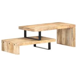 Ensemble de table basse lot de 2 bois de manguier massif marron 02_0042118