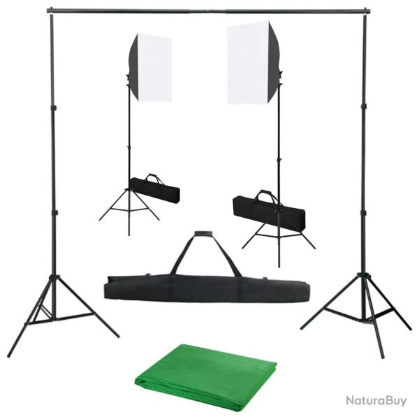 Kit de studio photo professionnel avec bo�tes � lumi�re et toile de fond vert 02_0001431