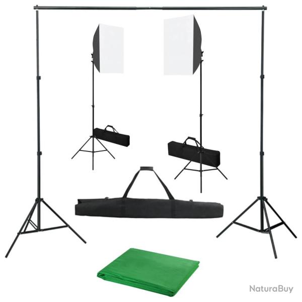 Kit de studio photo professionnel avec bo�tes � lumi�re et toile de fond vert 02_0001428