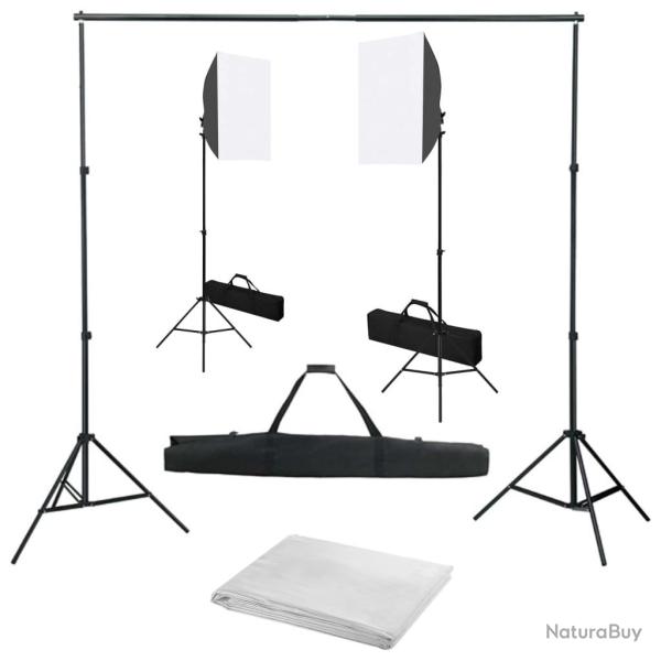 Kit de studio photo professionnel avec bo�tes � lumi�re et toile de fond blanc 02_0001433